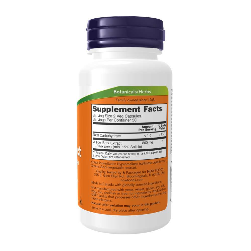 Now Foods Willow Bark Extract 400mg – Natural Pain Relief Supplement – 100 Veg Capsules thumbnail 2