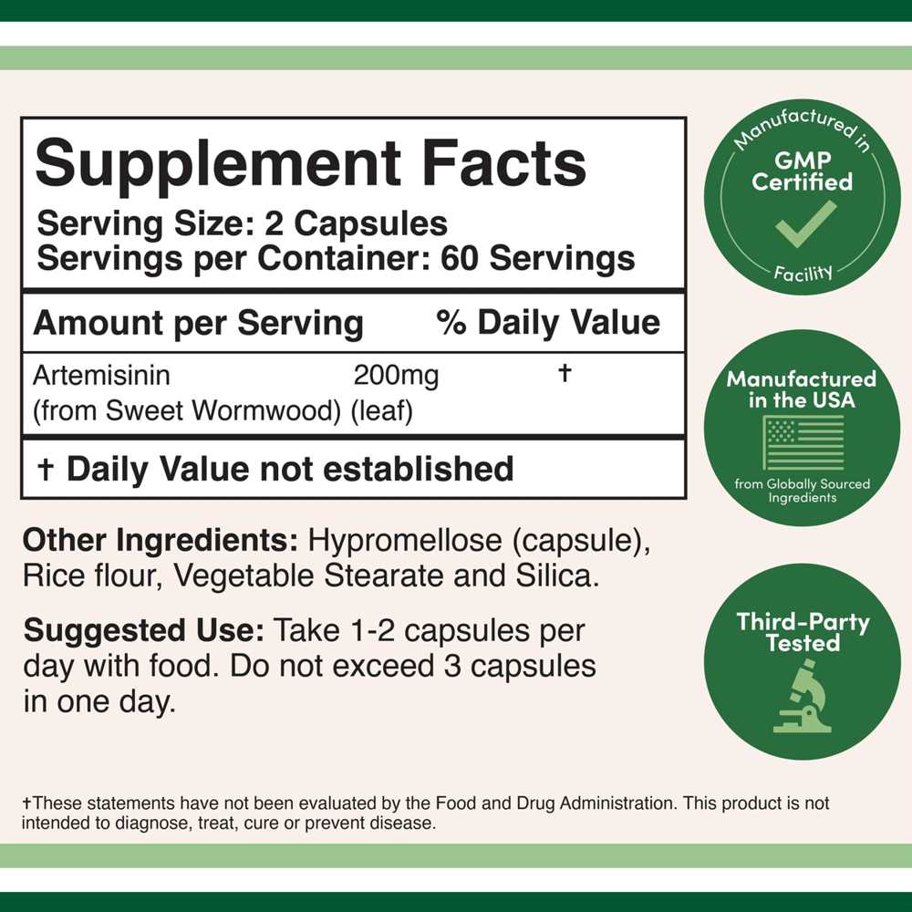 Double Wood Artemisinin 200 Mg – Immune Support &amp; Healthy Aging – 120 Capsules thumbnail 2