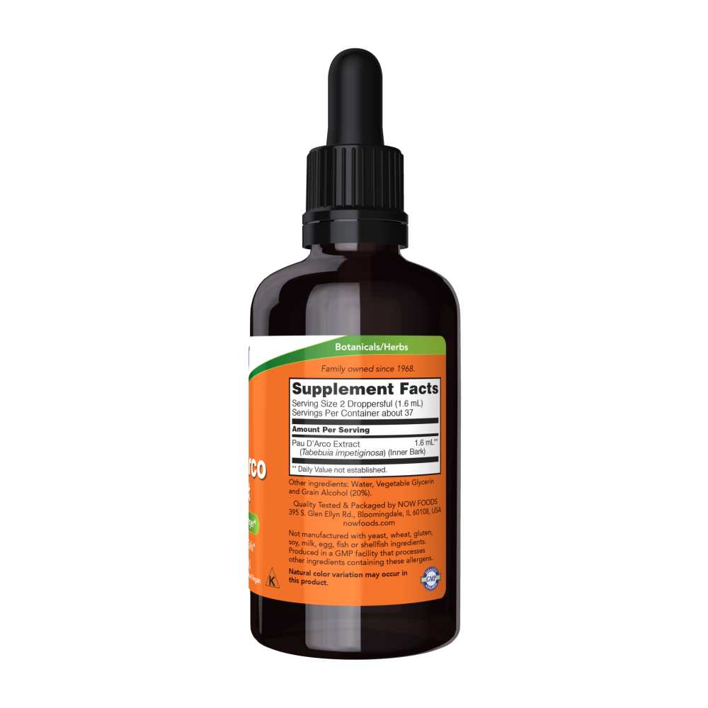 Now Foods Pau D'arco Extract – Cellular Health &amp; Free Radical Support – 2 Fl Oz (59 M L) thumbnail 2