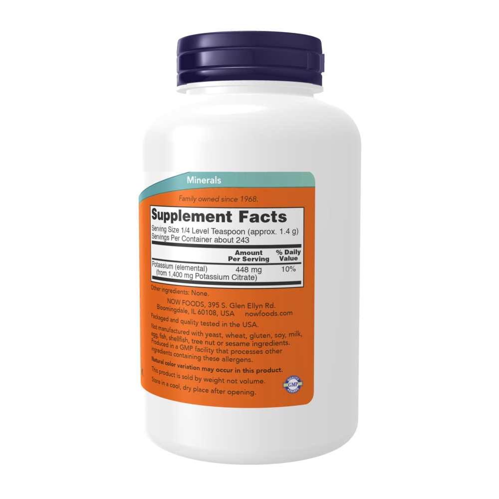 Now Foods Potassium Citrate Pure Powder – 12 Oz – Electrolyte Balance &amp; P H Support thumbnail 2
