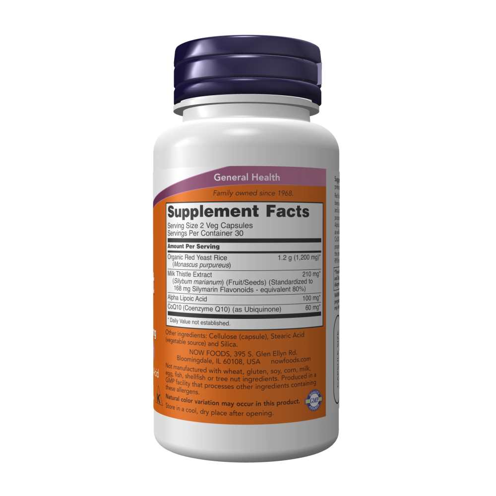 Now Foods Red Yeast Rice 600 Mg with Co Q10 – Heart &amp; Cholesterol Support – 60 Veg Capsules thumbnail 3