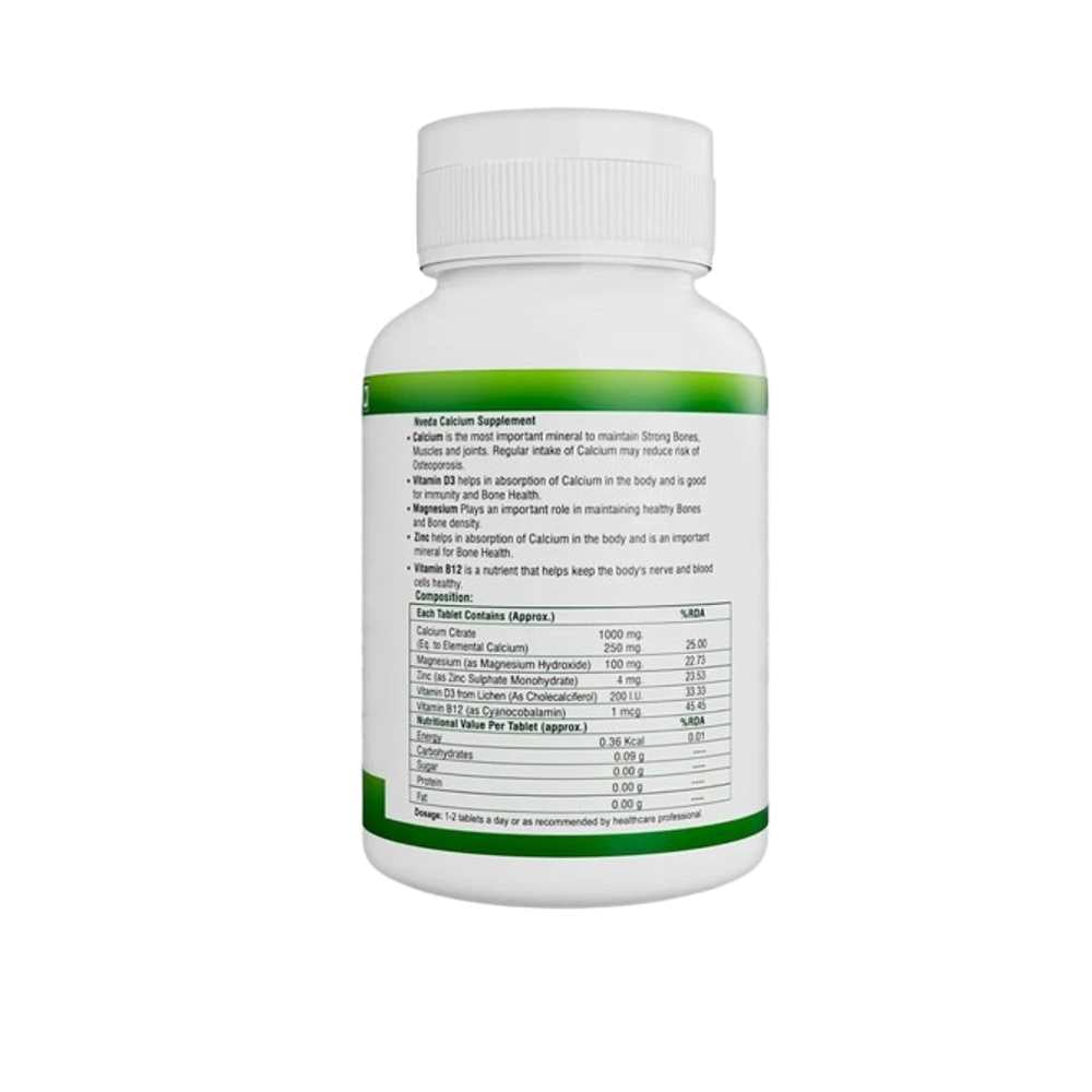 Nveda Calcium Magnesium Zinc with Vitamin D3 &amp; B12 – 60 Tablets thumbnail 2