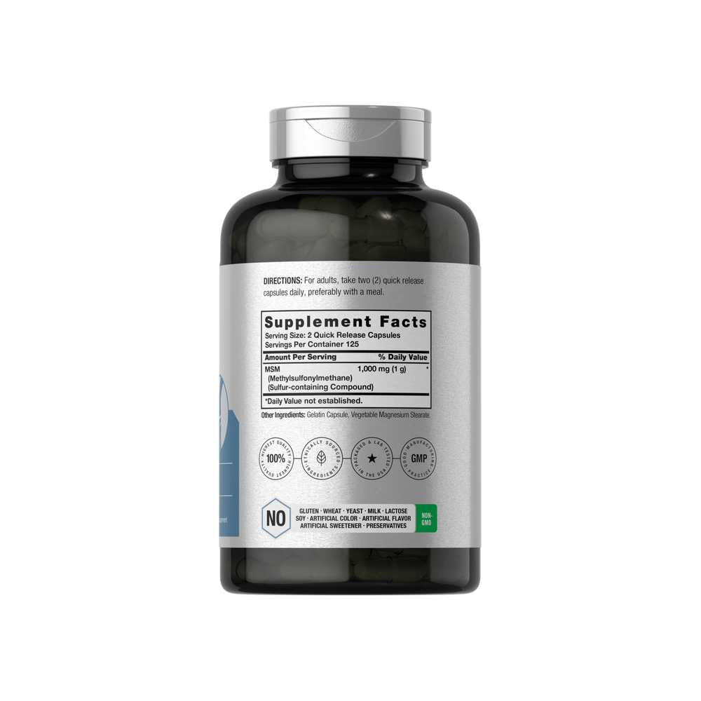 Horbäach Msm 1000mg per Serving | 250 Capsules thumbnail 2