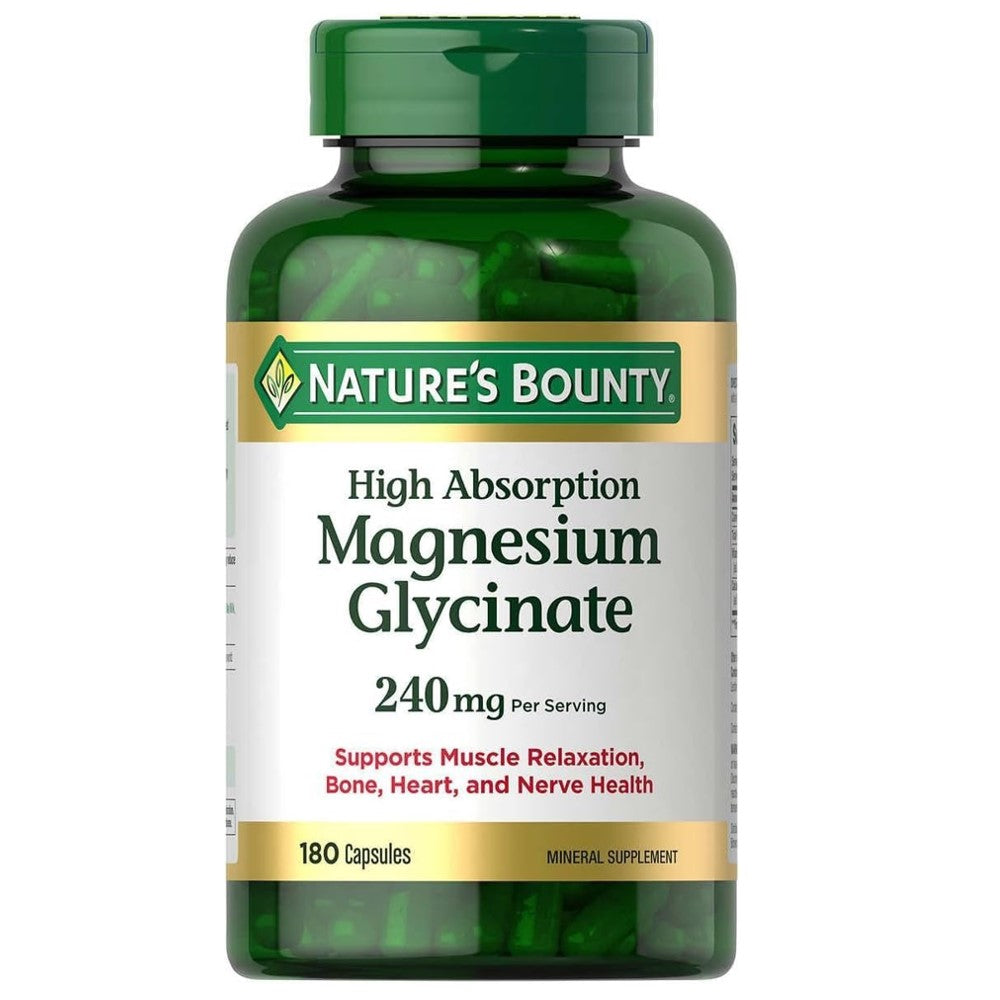 Magnesium Glycinate – Nature's Bounty 240MG Relaxation and Bone, Heart &amp; Nerve Health – Non-GMO, Gluten-Free thumbnail 9