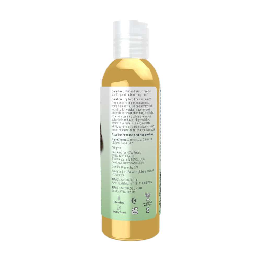 Now Foods Certified Organic Jojoba Oil – 100% Pure Moisturizing Oil – Multi-Purpose &amp; Balancing – 4 Oz. (118 M L) thumbnail 2
