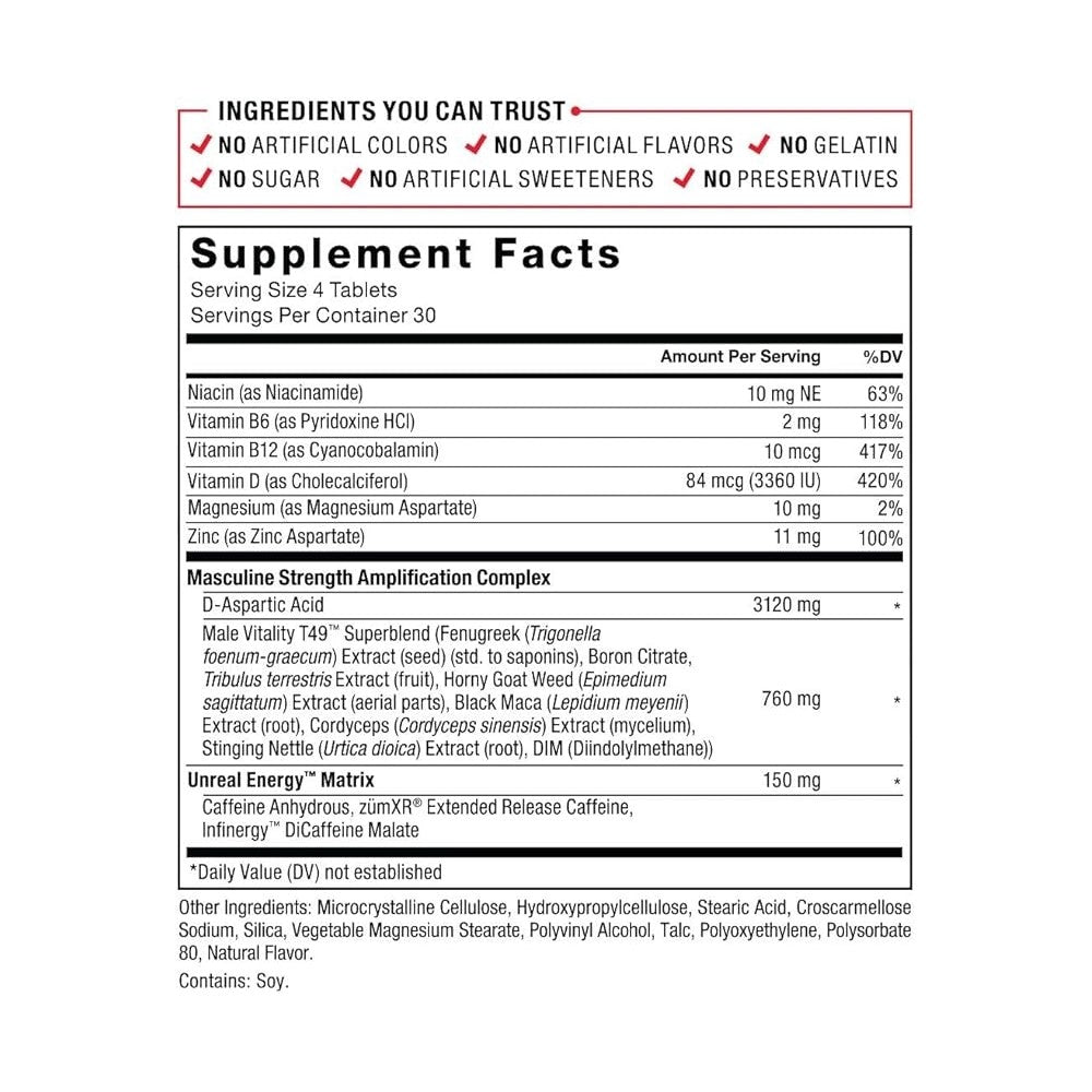 Force Factor Test X180 Boost - Testosterone &amp; Energy Support - 120 Capsules - Dietary Supplement thumbnail 3