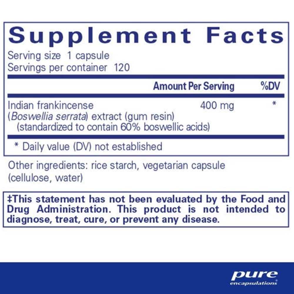 Pure Encapsulations Boswellia 60 Capsules | Joint &amp; Cellular Support thumbnail 2