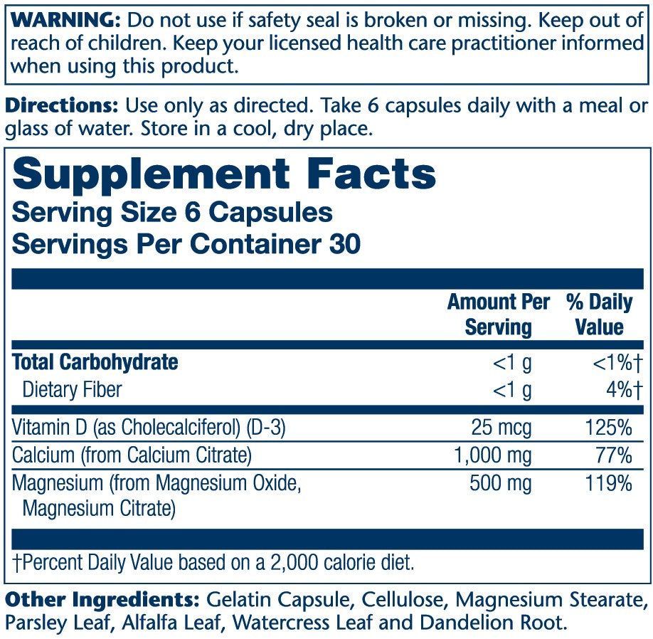 Solaray Calcium &amp; Magnesium Citrate W/ Vitamin D-3, 2:1 Ratio 180 Caps thumbnail 2