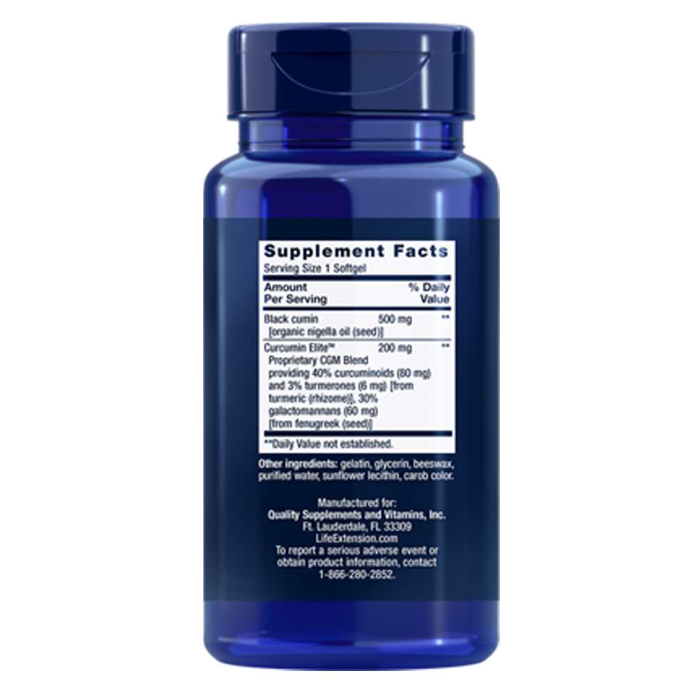 Life Extension Black Cumin Seed Oil &amp; Curcumin Elite™ – 60 Softgels thumbnail 2