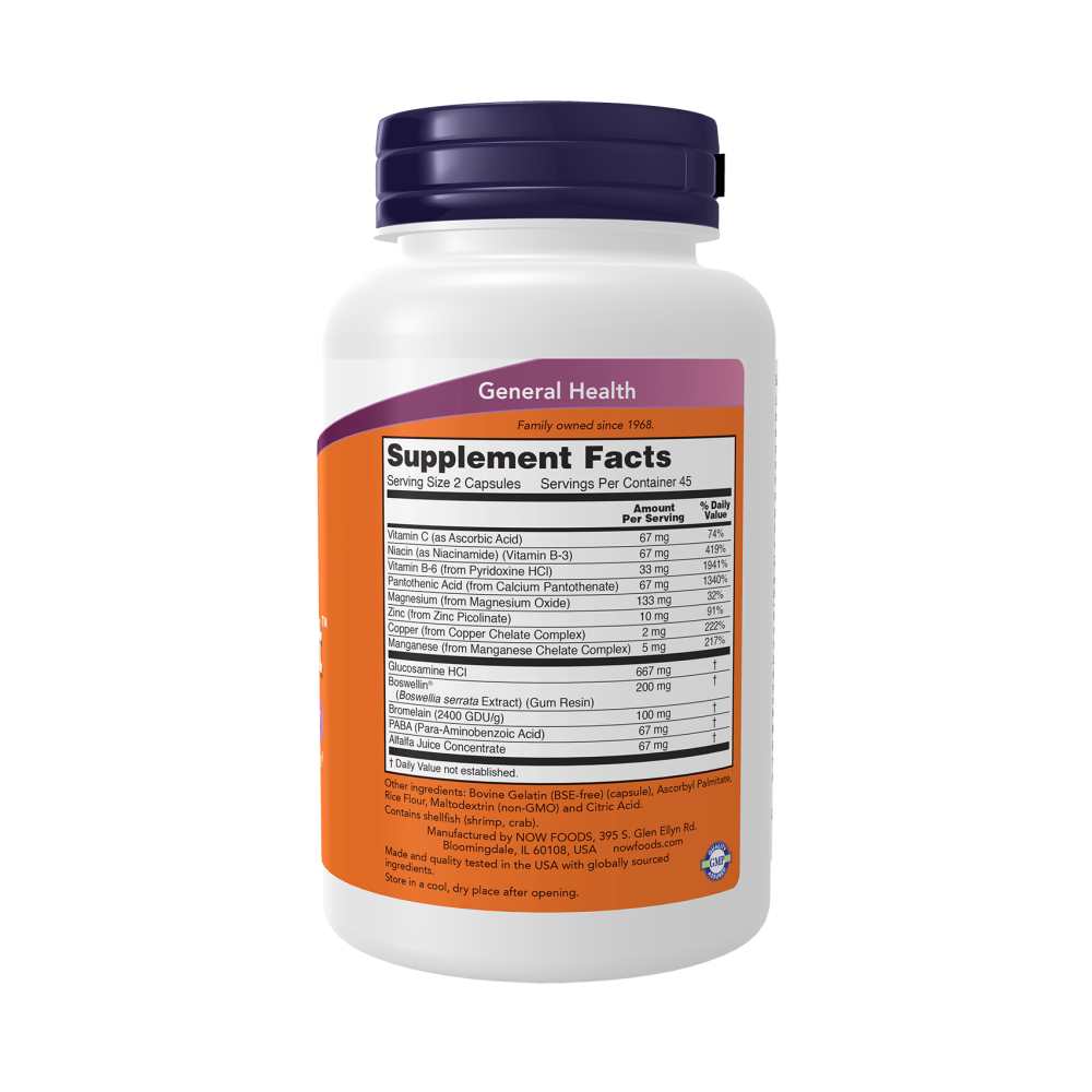 Now Foods Joint Support – Glucosamine, Boswellin &amp; Bromelain – 90 Capsules thumbnail 2
