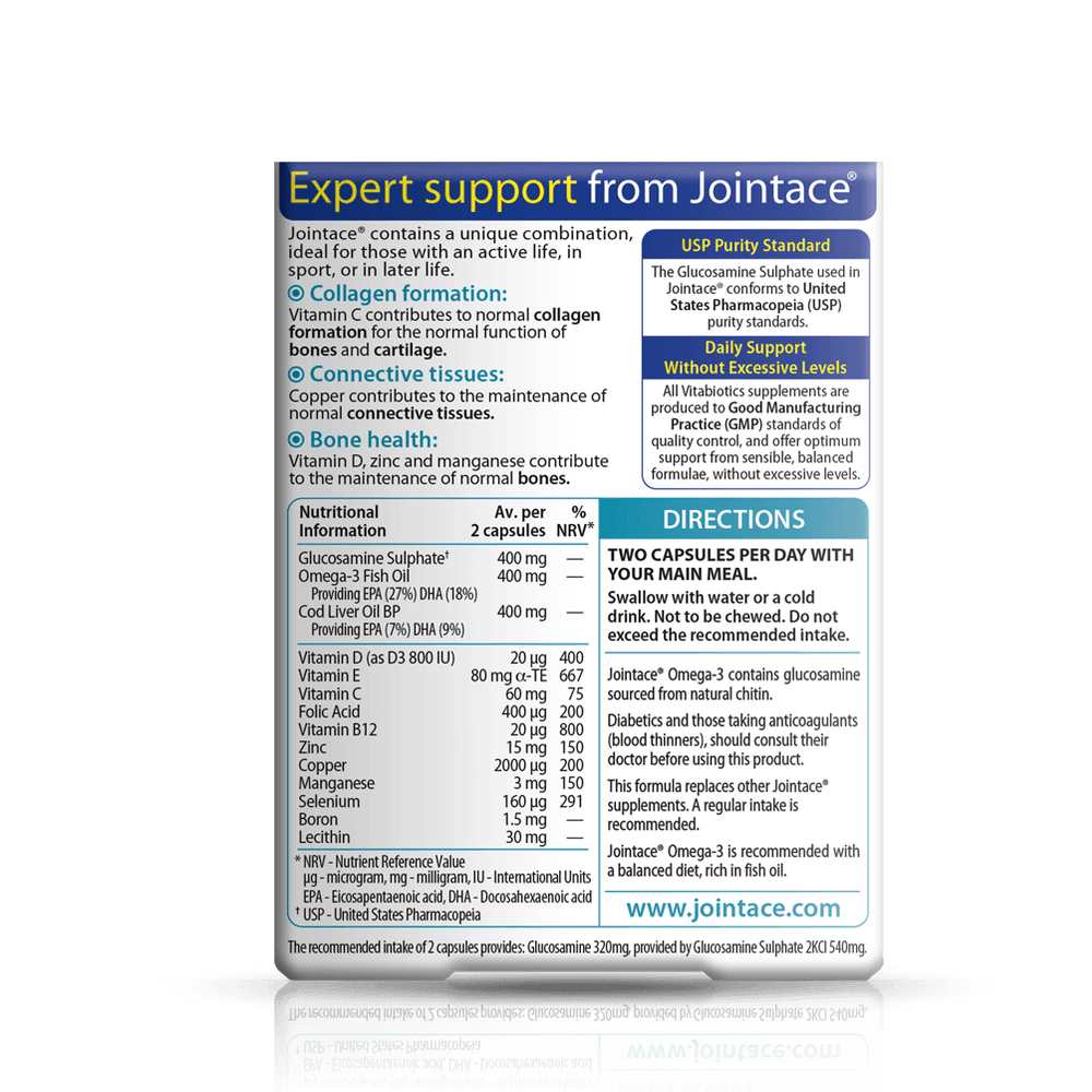 Vitabiotics Jointace Omega-3 Supplement – 30 Capsules for Joint &amp; Bone Health thumbnail 2