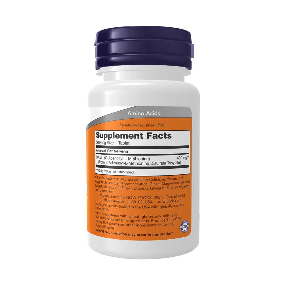 Now Foods SAMe 400 mg – Joint &amp; Nervous System Support – 30 Tablets thumbnail 3