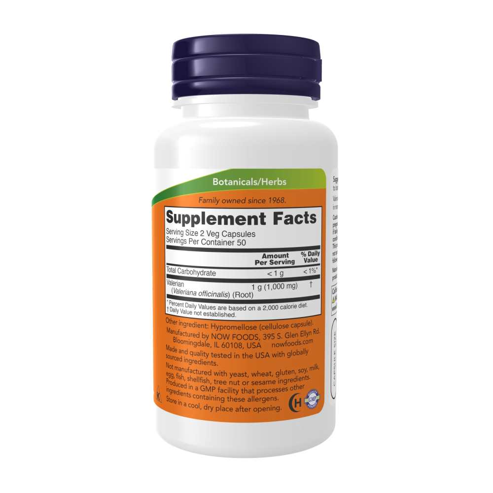 Now Foods Valerian Root 500mg – Natural Sleep &amp; Relaxation Support – 100 Veg Capsules thumbnail 3