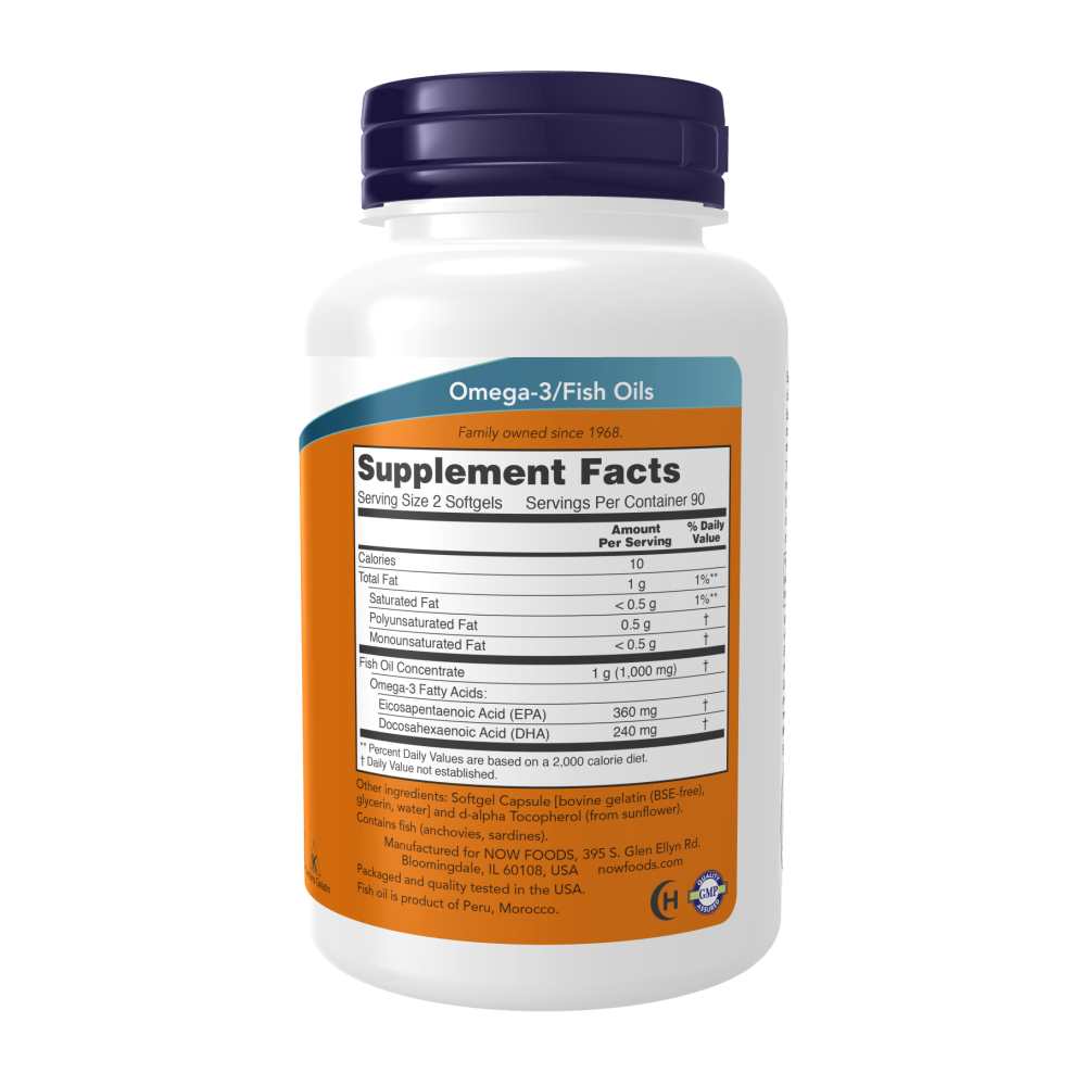 Now Foods Omega-3 Mini Gels Fish Oil – 180 Epa / 120 Dha – 180 Softgels thumbnail 2