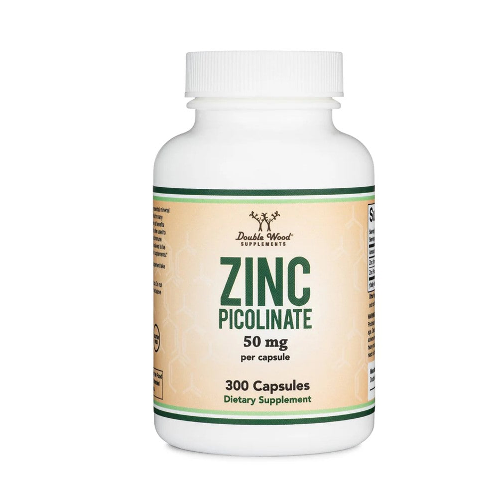 Double Wood Zinc Picolinate 50mg – High-Absorption Immune &amp; Metabolism Support | 300 Capsules thumbnail 2