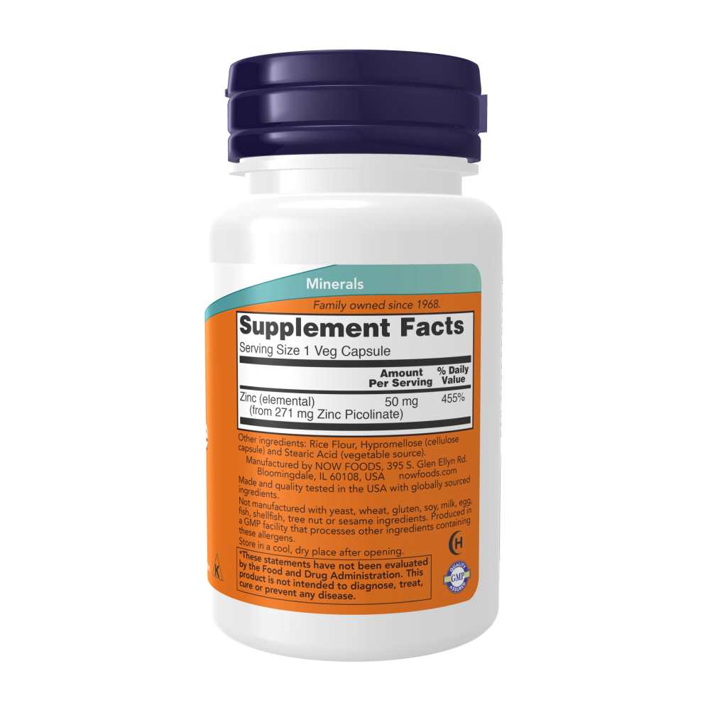 Now Foods Zinc Picolinate 50 Mg – Immune &amp; Skin Health thumbnail 4