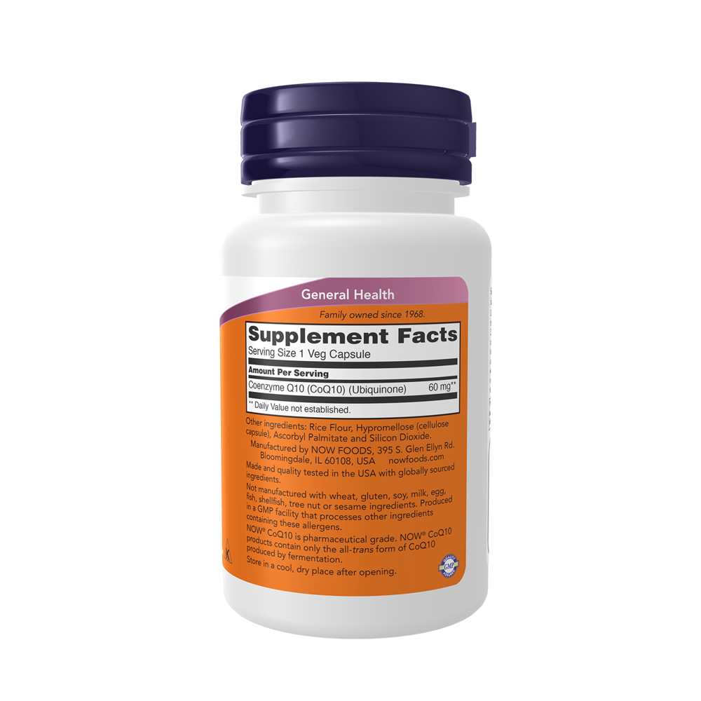Now Foods Co Q10 60 Mg – Cardiovascular &amp; Heart Health – 60 Veg Capsules thumbnail 2