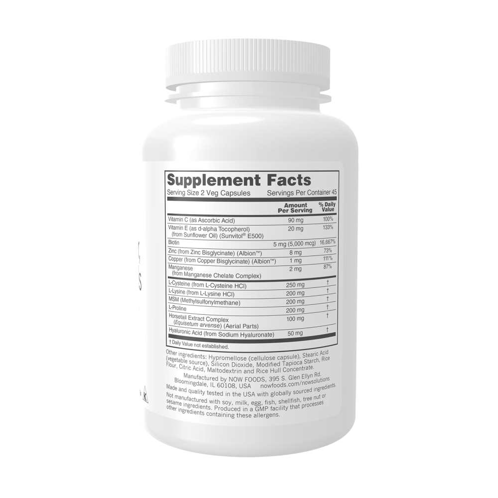 Now Foods Hair, Skin &amp; Nails – Plant-Based Nutrient Blend – Vegan Veg Capsules – 90 Count thumbnail 2