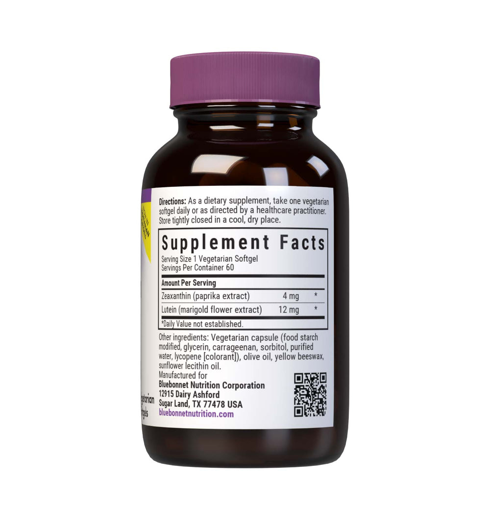 Bluebonnet Nutrition Zeaxanthin &amp; Lutein 60 Softgels thumbnail 2