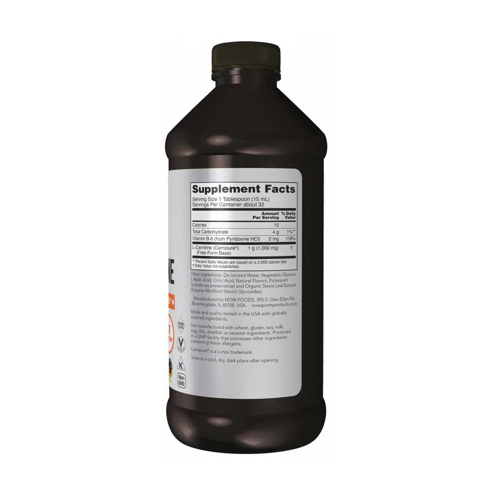 Now Foods L-Carnitine Liquid 1000 Mg – Tropical Punch Flavor – Cellular Energy &amp; Fat Metabolism Support – 473 M L thumbnail 2