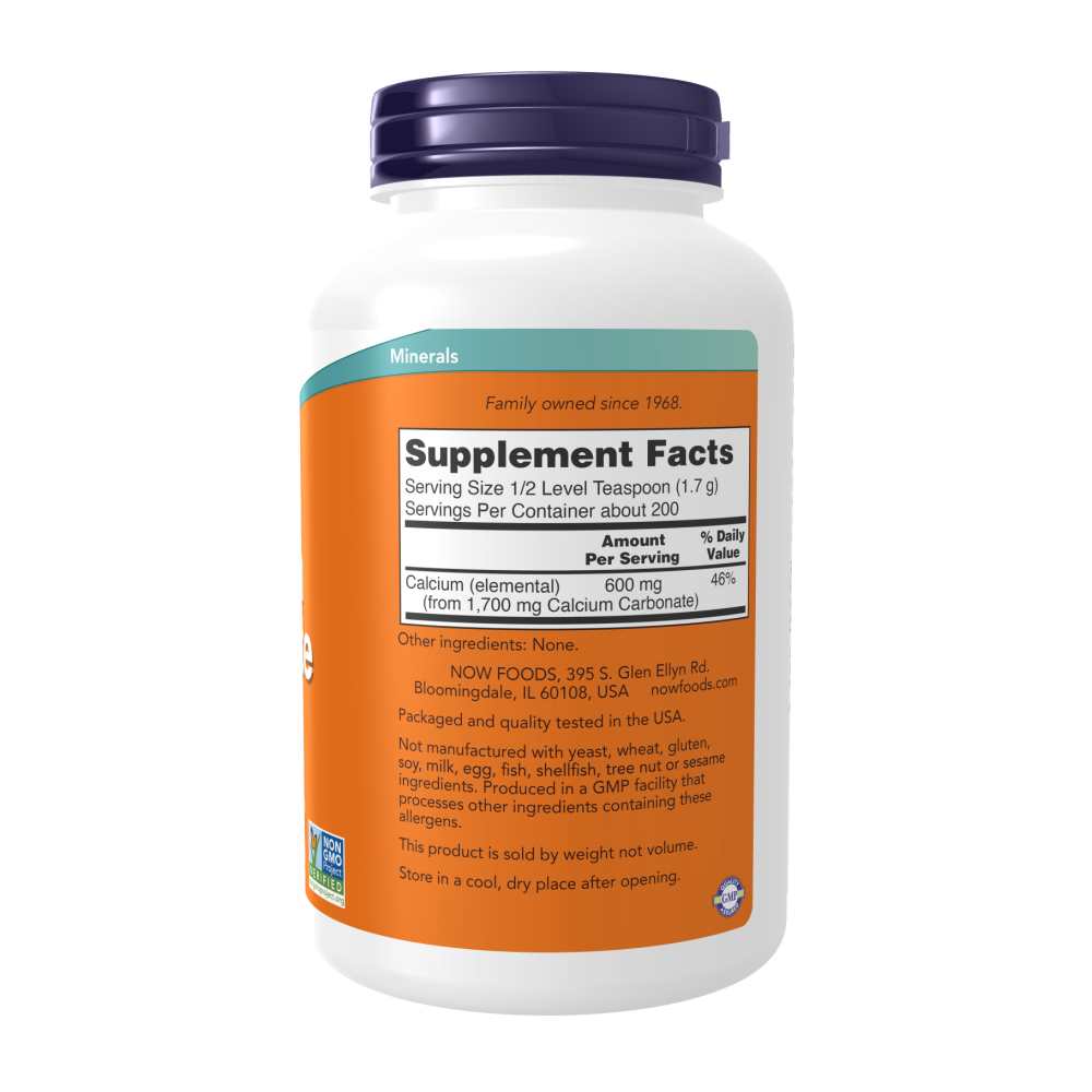 Now Foods Calcium Carbonate – Pure Powder for Bone Strength &amp; Calcium Boost – 12 Oz (340 G) thumbnail 2