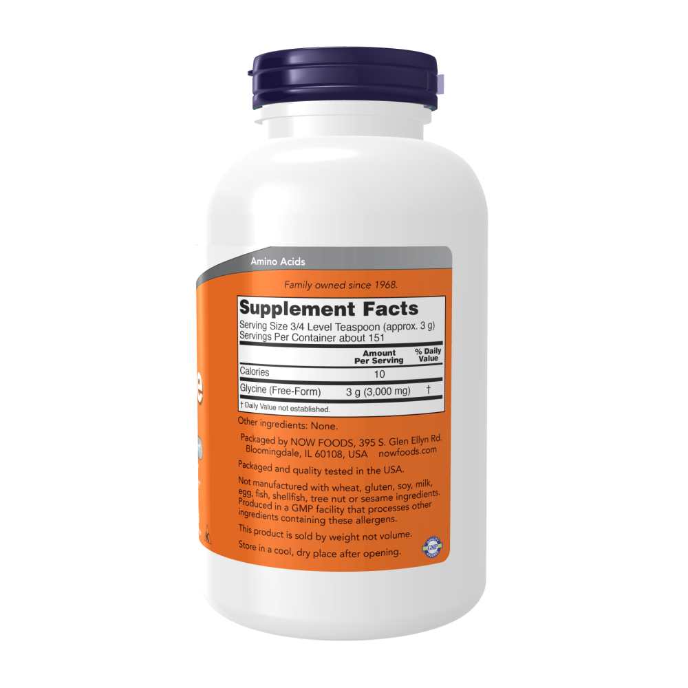 Now Foods Glycine Powder – Pure Pharmaceutical Grade Amino Acid for Relaxation &amp; Neurotransmitter Support – 454 G thumbnail 2
