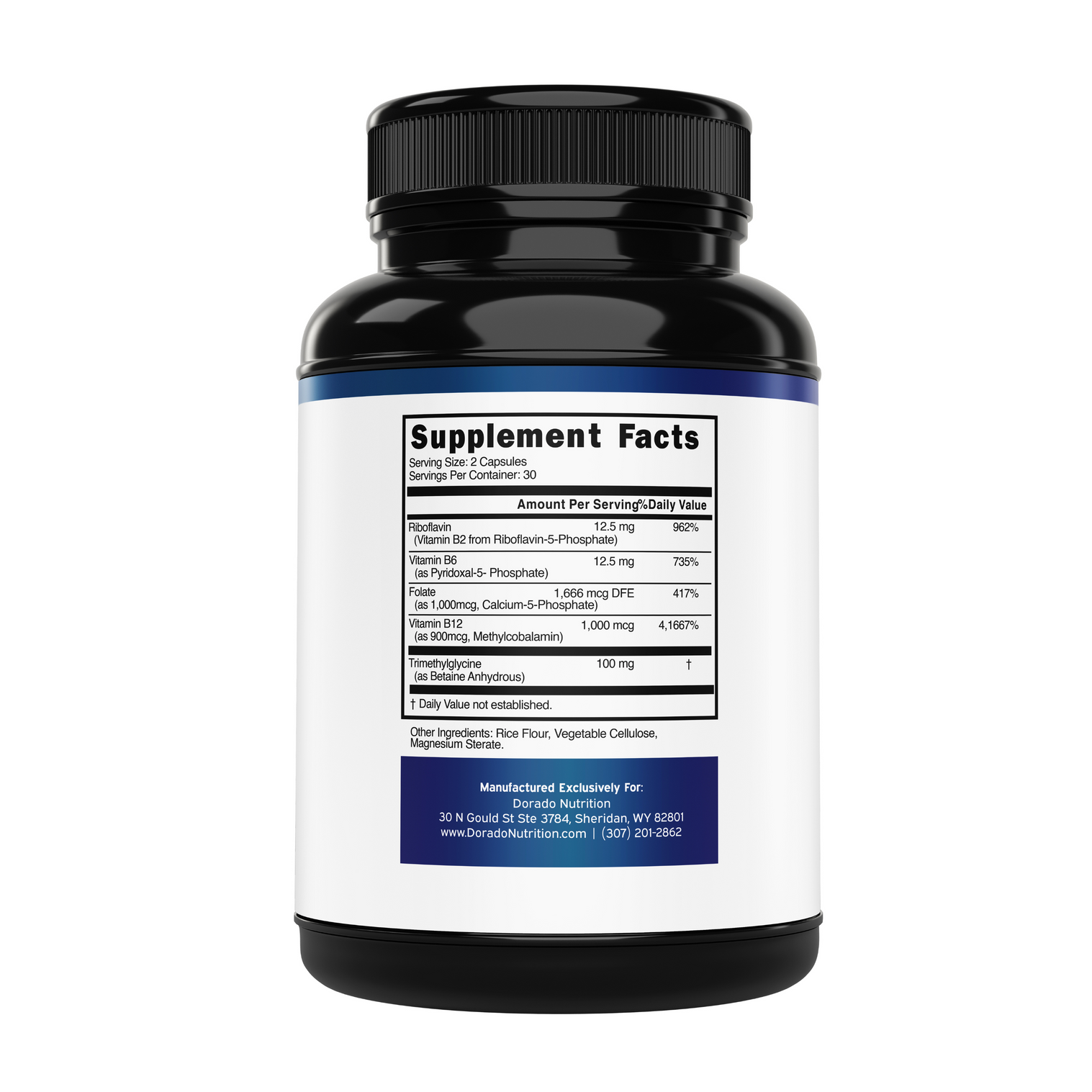 Dorado Nutrition Methylated Multivitamin Supplement for Women &amp; Men 60 Caps thumbnail 2