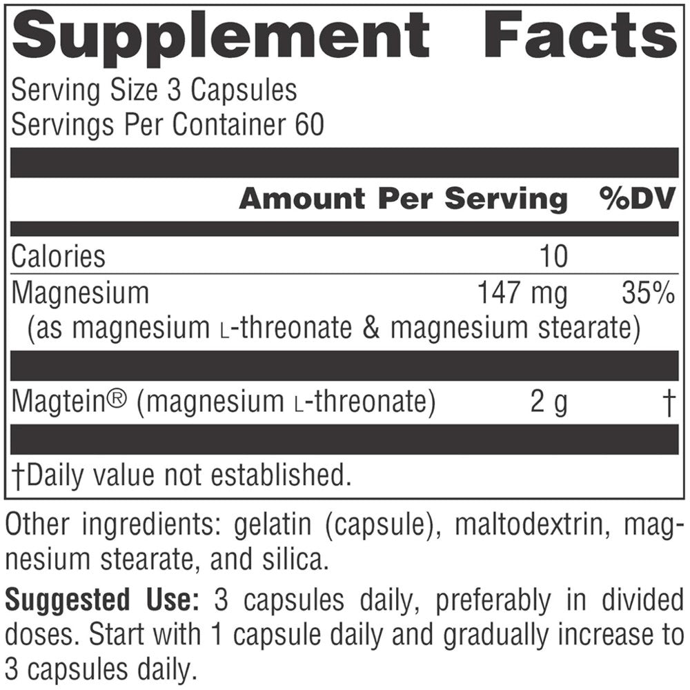 Source Naturals Magtein® Magnesium L-Threonate 667mg – Learning &amp; Memory Support | 90 Capsules thumbnail 4