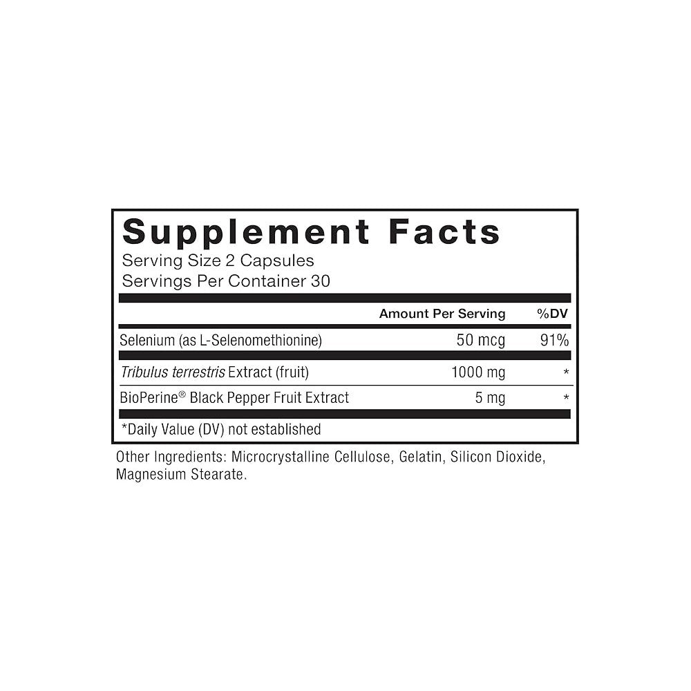 Force Factor Fundamentals Tribulus Terrestris - Natural Testosterone Booster - 60 Capsules - Powerful Formula for Superior Absorption &amp; Quick Results thumbnail 3