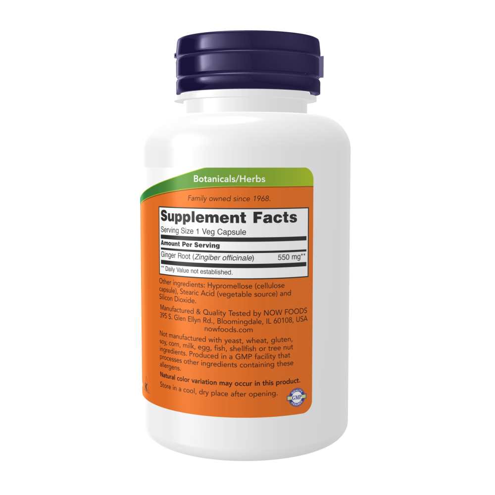 Now Foods Ginger Root 550 Mg – Digestive &amp; Cardiovascular Support – 100 Veg Capsules thumbnail 2