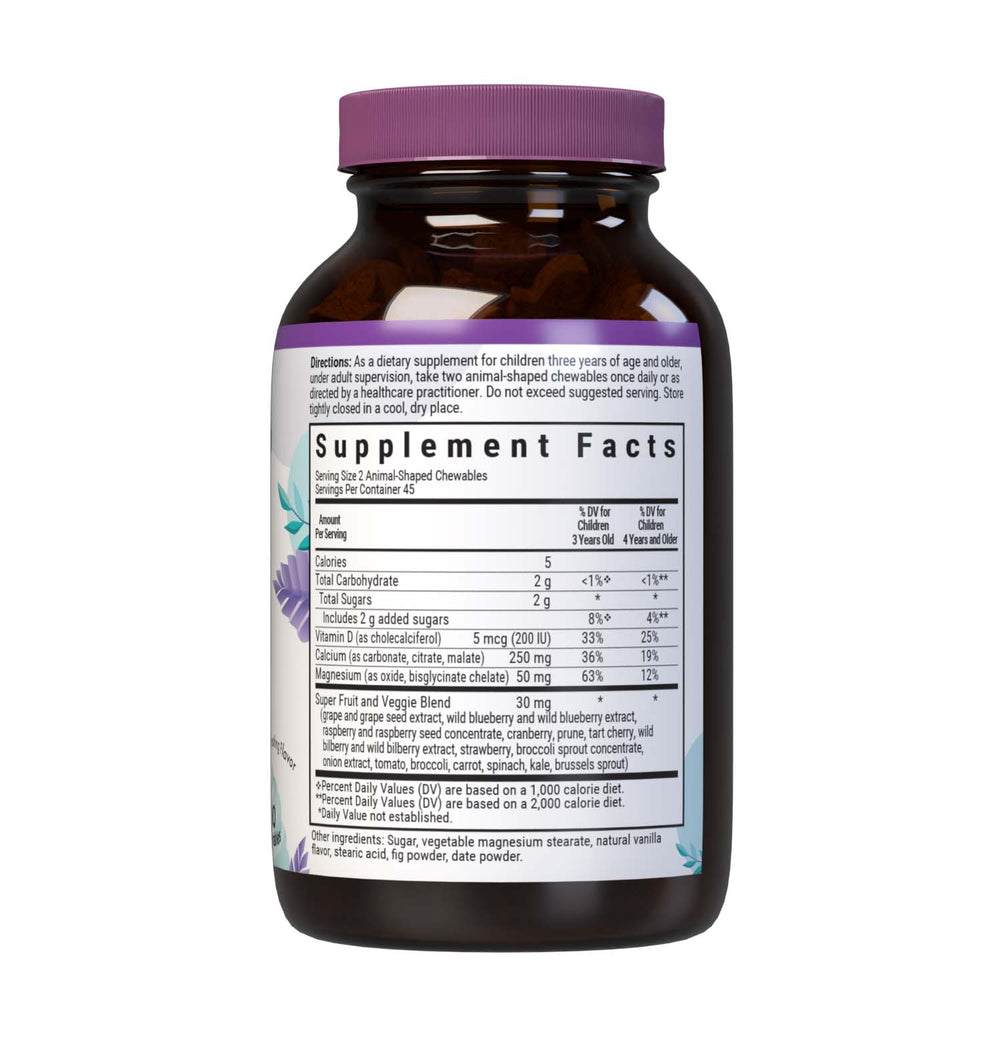 Bluebonnet Nutrition Rainforest Animalz Calcium Magnesium &amp; Vitamin D3 90 Tabs thumbnail 2