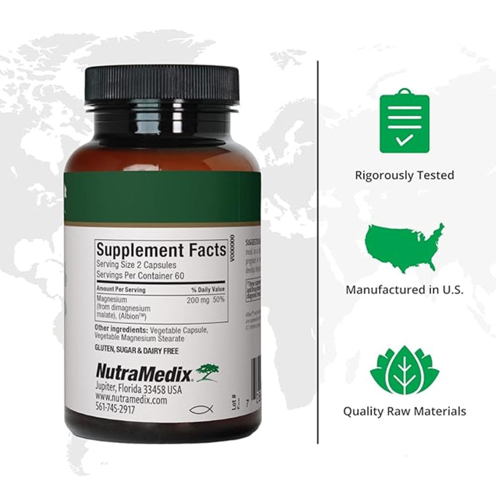 NutraMedix Magnesium Malate – Muscle Support &amp; Energy Booster, 120 Veg Capsules thumbnail 2