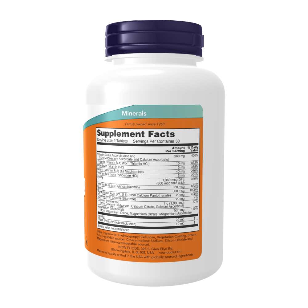 Now Foods Cal-Mag Stress Formula – with B-Complex &amp; Vitamin C – 100 Tablets thumbnail 2