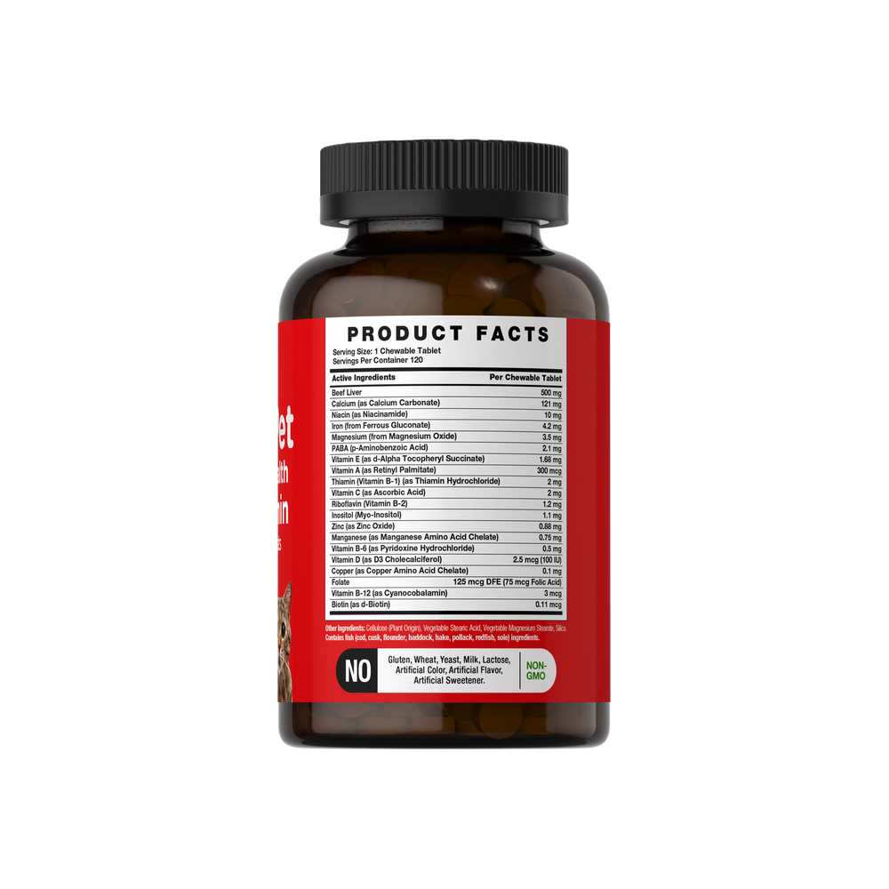 Horbäach Pet Multivitamin for Dogs &amp; Cats | 120 Chewable Tablets thumbnail 2