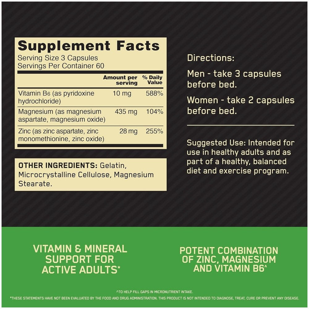 Zinc &amp; Magnesium Supplement for Optimum Nutrition, Recovery &amp; Endurance thumbnail 3