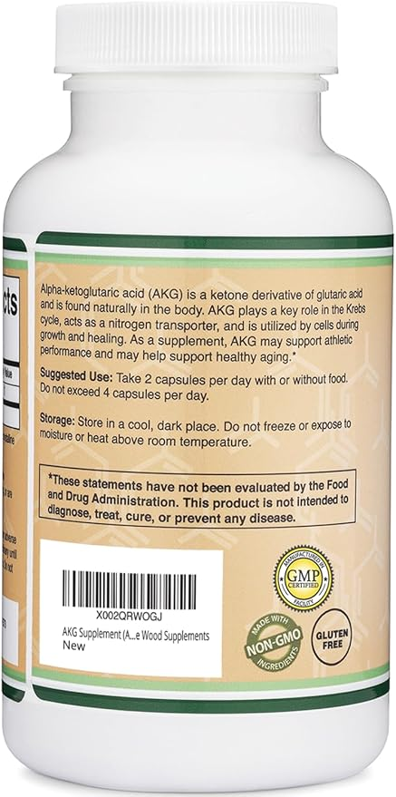 Double Wood Supplements Alpha-Ketoglutaric Acid (akg) 1000mg - 180 Capsules | Supports Athletic Performance &amp; Longevity | Dietary Supplement thumbnail 3