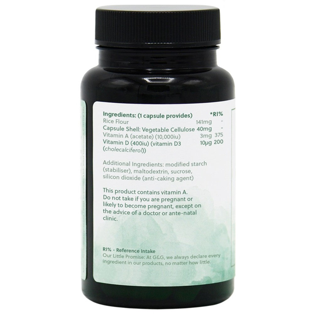 G&amp;G Vitamin A &amp; D3 (120 Vegan Capsules) - Premium Supplement for Daily Wellness thumbnail 2