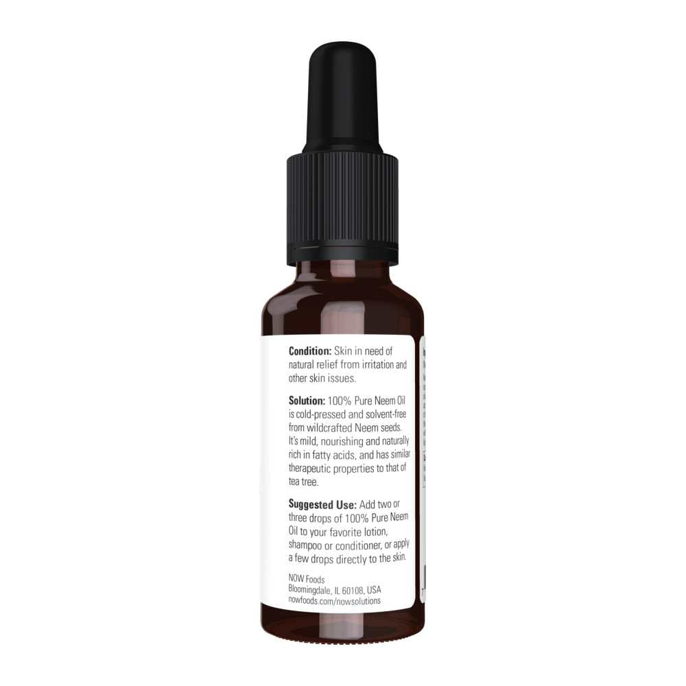 Now Foods Neem Oil – 100% Pure &amp; Cold-Pressed – Clarifying Skin &amp; Scalp Oil – 30 M L thumbnail 2