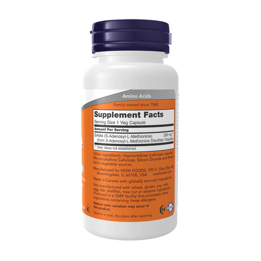 Now Foods Sa Me 200mg – Nervous System &amp; Joint Support – 60 Veg Capsules thumbnail 3
