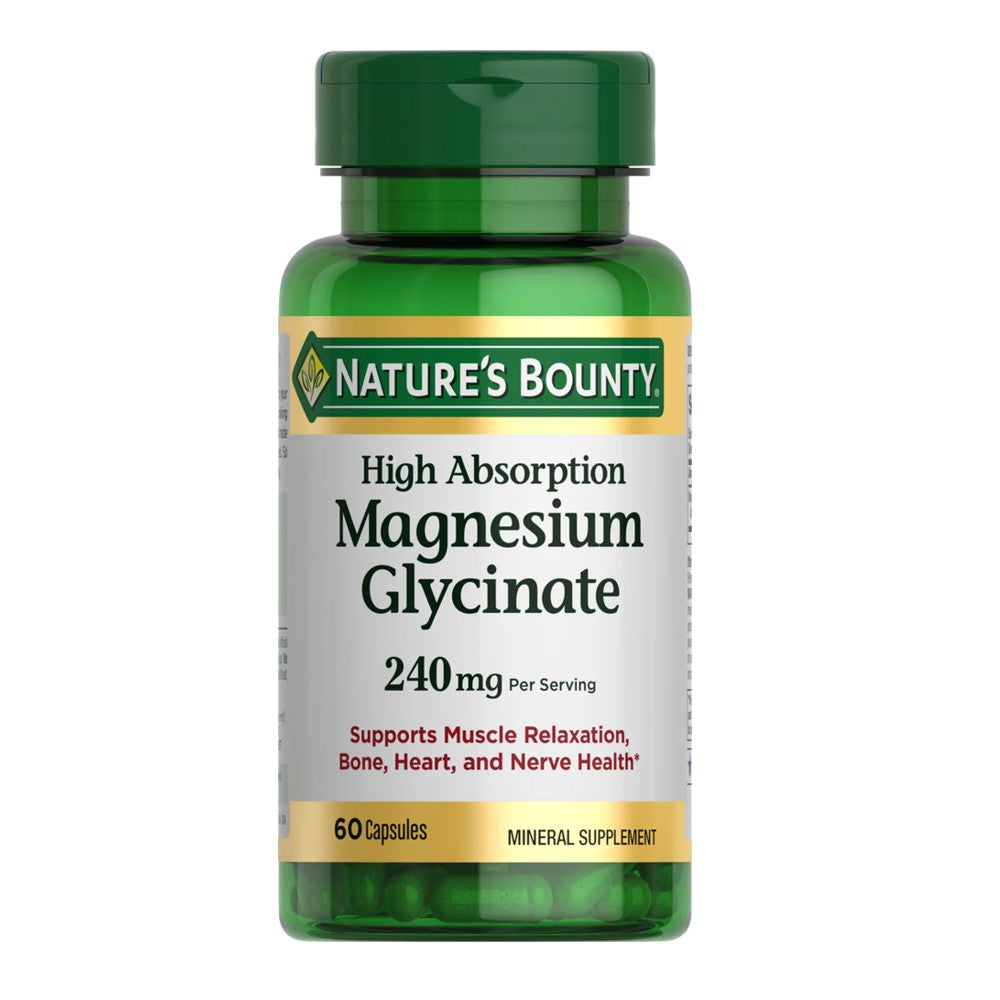 Magnesium Glycinate – Nature's Bounty 240MG Relaxation and Bone, Heart &amp; Nerve Health – Non-GMO, Gluten-Free thumbnail 7