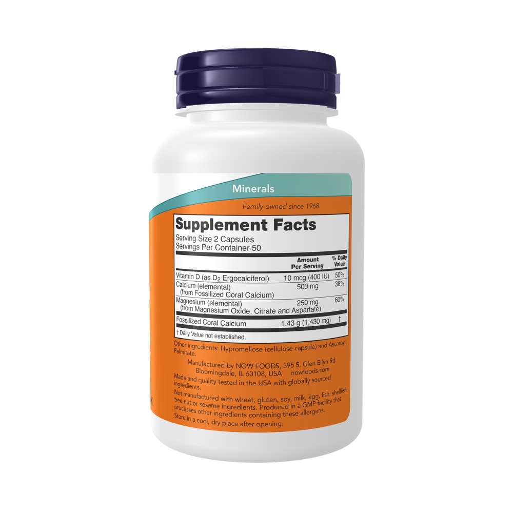 Now Foods Coral Calcium Plus – P H Balance &amp; Bone Health Support with Magnesium &amp; Vitamin D – 100 Capsules thumbnail 2