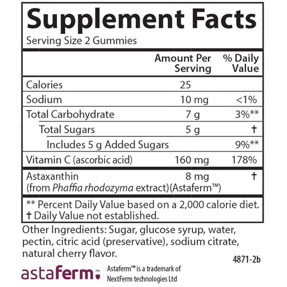Carlson Fermented Astaxanthin with Vitamin C Gummies - 8mg Antioxidant &amp; Immune Support thumbnail 2
