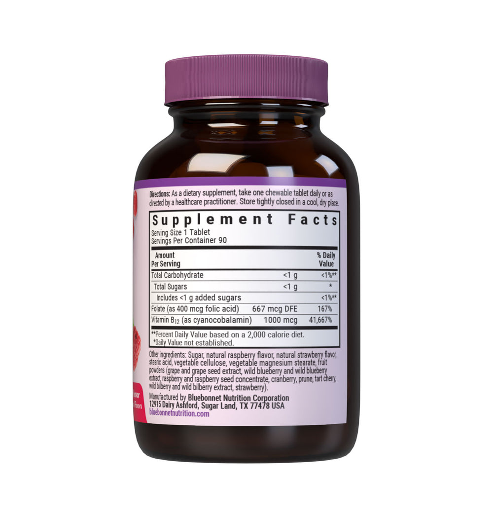 Bluebonnet Nutrition Earthsweet Chewables Vitamin B12 &amp; Folic Acid 90 Tabs thumbnail 3