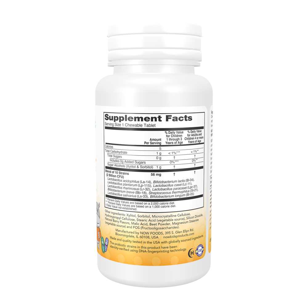 Now Foods Berry Dophilus – 10 Probiotic Strains – Immune &amp; Digestive Support – 60 Chewables thumbnail 3