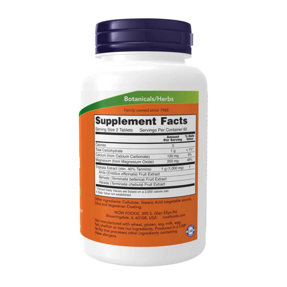 Now Foods Triphala 500 Mg – Ayurvedic Digestive Cleanser – 120 Tablets thumbnail 2