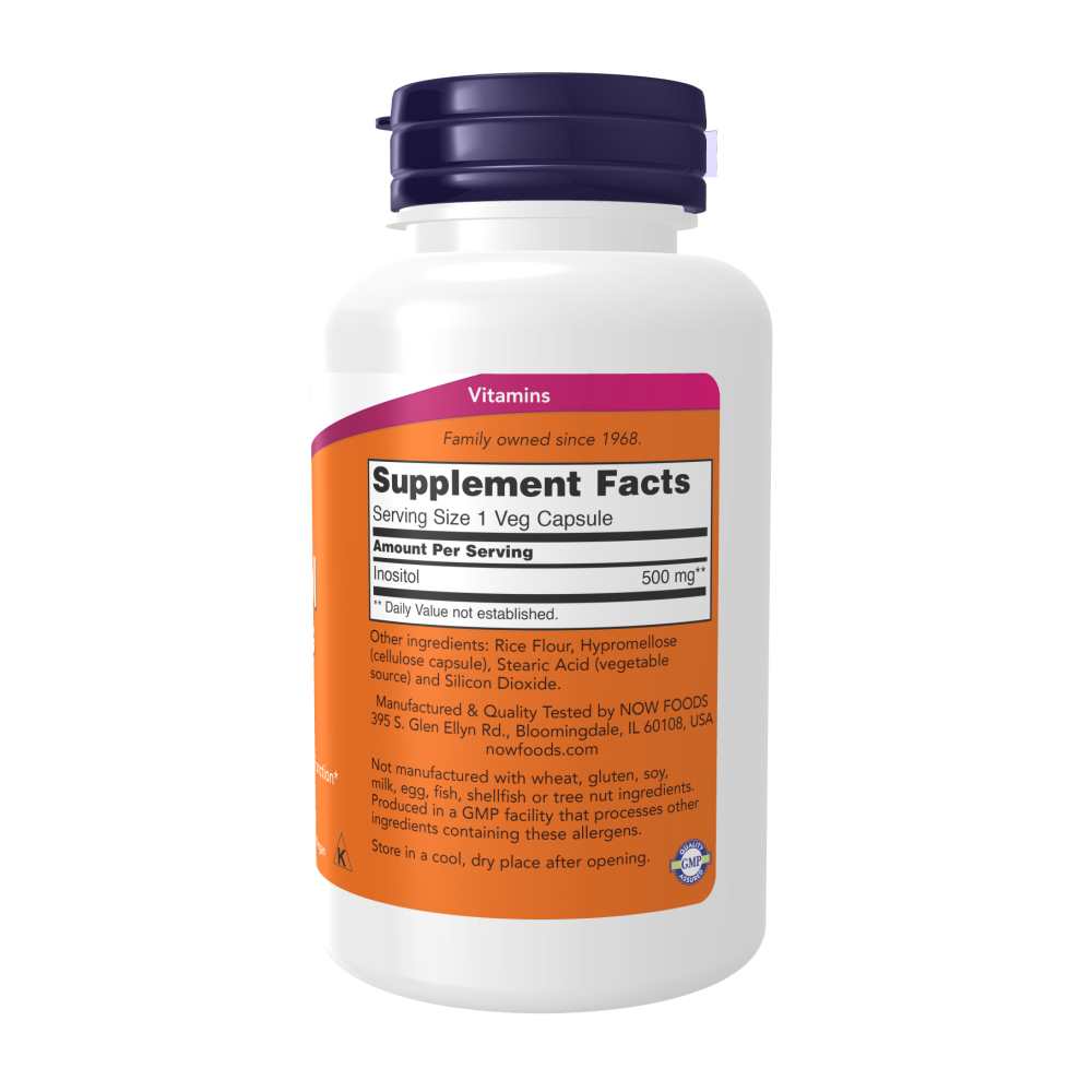 Now Foods Inositol Capsules 500 Mg – Myo-Inositol for Cellular &amp; Membrane Health – 100 Veg Capsules thumbnail 2