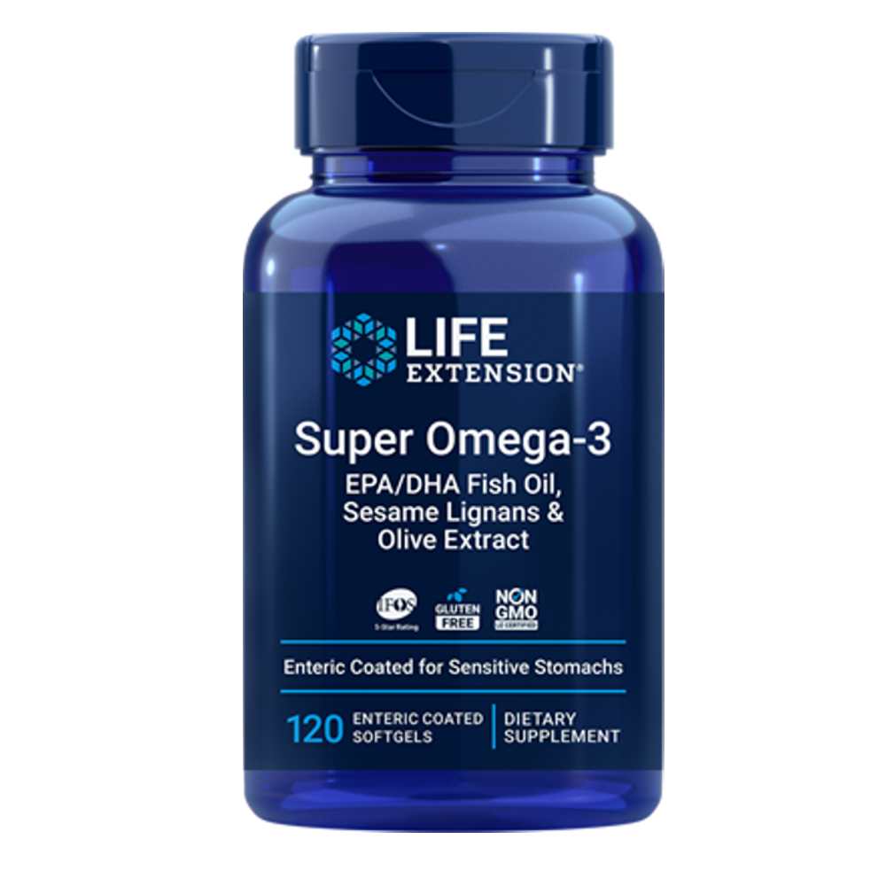 Life Extension Super Omega-3 Epa/dha Fish Oil, Sesame Lignans &amp; Olive Extract 60 Enteric-Coated Softgels thumbnail 2