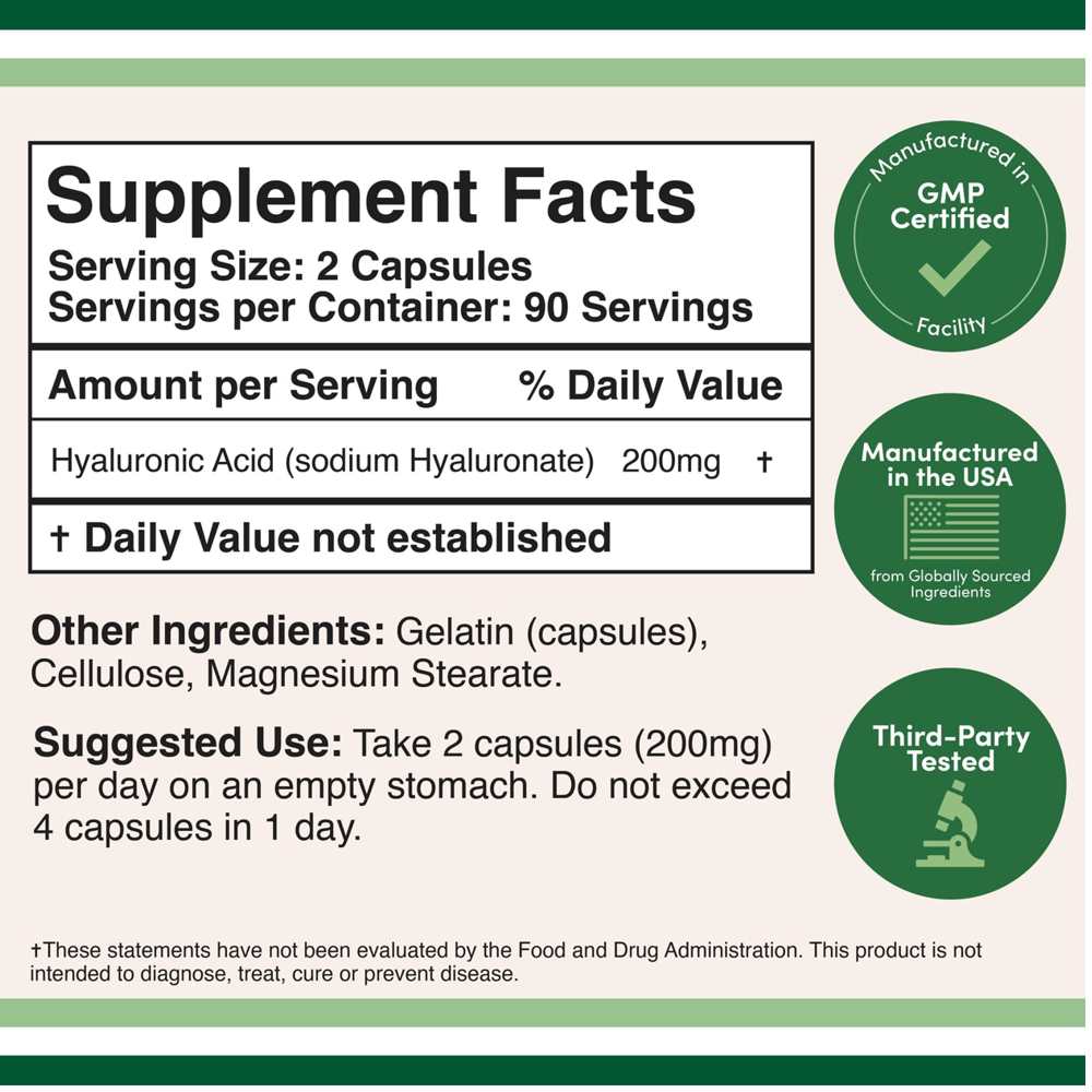 Double Wood Hyaluronic Acid 200mg – 180 Capsules thumbnail 2