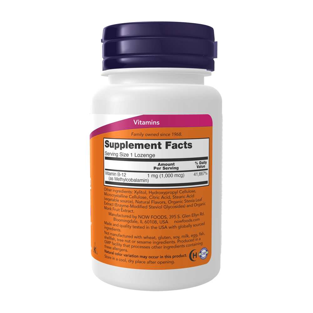 Now Foods Methyl B-12 1000 mcg – Energy &amp; Nervous System Support – 100 Lozenges thumbnail 3