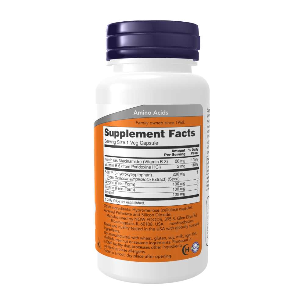 Now Foods 5-Htp 200 Mg Double Strength – Mood &amp; Sleep Support – 60 Veg Capsules thumbnail 3